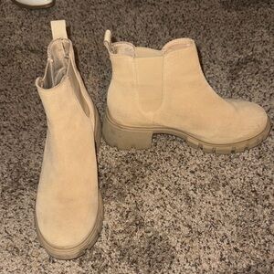 Steve Madden Beige Ankle Booties